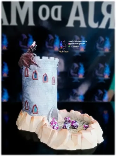 Torre de dados RPG - Dragão, Dragon, Forja do mago