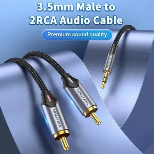 Cabo P2 Para RCA Macho - Trançado - Original VENTION - 3 Metros - R$:50,00 Cada