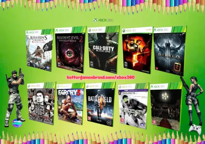 Far Cry . Splinter : Assassins Creed Xbox360 Battlefield Diablo Resident Evil Call of Duty