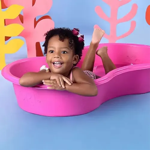 Linda Piscina Feijão Rosa Modelo com 50L Caixa Multiuso De Polietileno