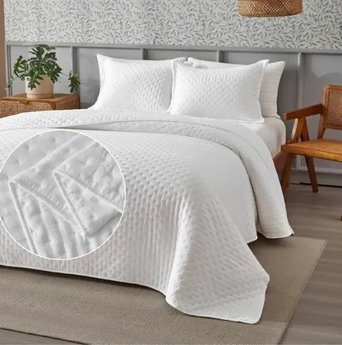 Kit Cobre Leito Colcha 3 Peças Dupla Face e 2 Porta Travesseiro estampa aleatória