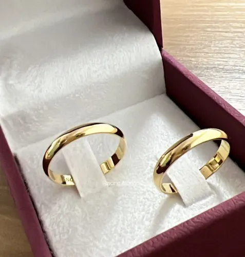 Par de Alianças de Casamento em Ouro 18k