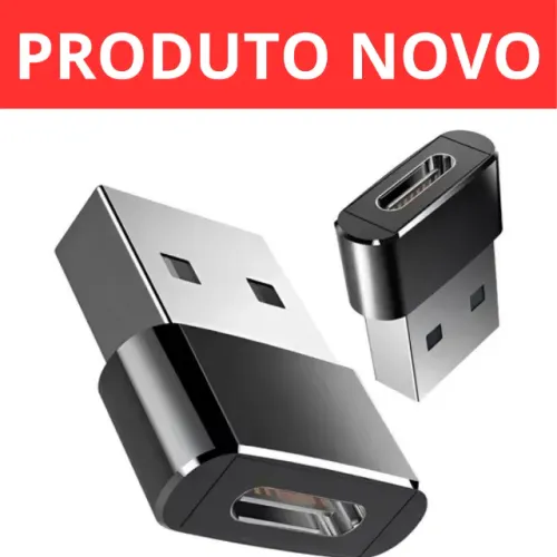 Adaptador Plug Usb 3.1 Tipo C Fêmea X Usb 2.0 Macho Otg Cor Preto