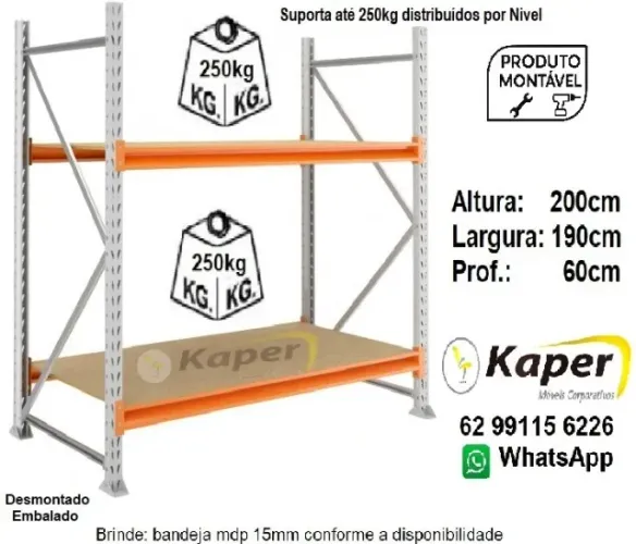 Mini Porta-Pallet / palete - 2 Níveis - Inicial ( novo ) prateleira