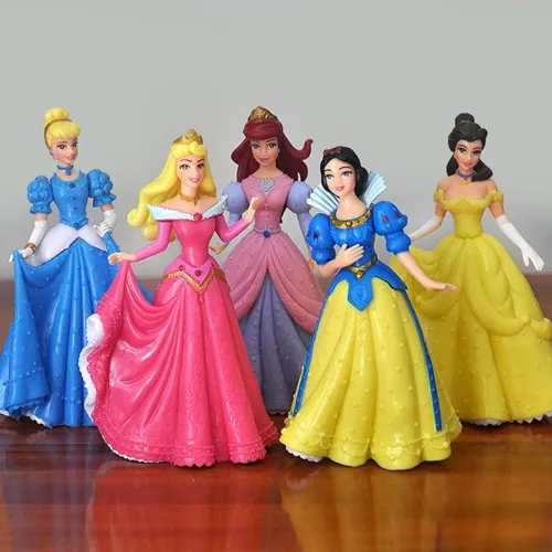 Boneca Princesa Aurora Branca de Neve Ariel Cinderela Bela 5pcs