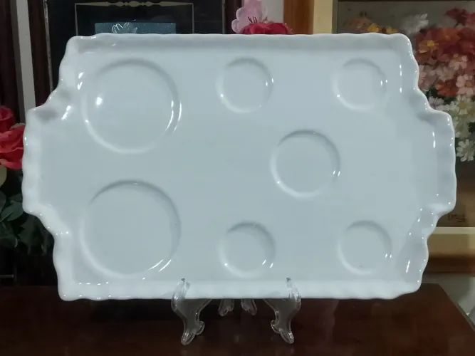 Bandeja de porcelana branca  39 x 25 cm