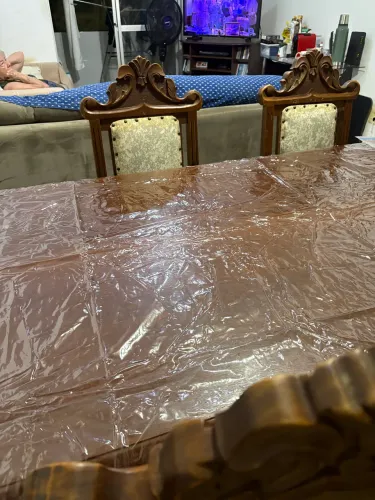 Mesa madeira maciça com 7 cadeiras