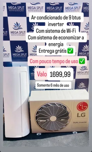 Ar condicionado 9 btus / inverter, com sistema de Wi-Fi 