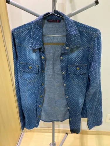 Camisa Jeans Poá