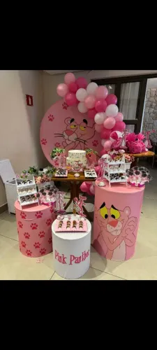 Decoração Festa Infantil Tema Pantera Cor-de-Rosa