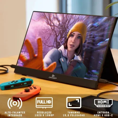 Monitor portatil Full HD tela 15.6