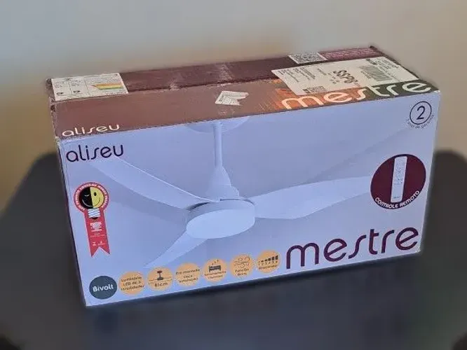 Ventilador de Teto Aliseu Mestre | Novo, Lacrado, com Controle Remoto