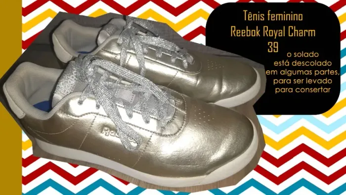 tênis feminino reebok royal charm 39 (para ser consertado)