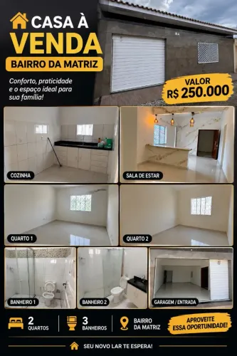 Disponível casa no bairro da matriz Pinheiro ma