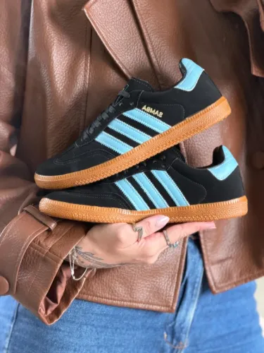Tênis Casual Feminino Adidas Samba OG Premium Preto Nobuck Azul Disponível 34 AO 39