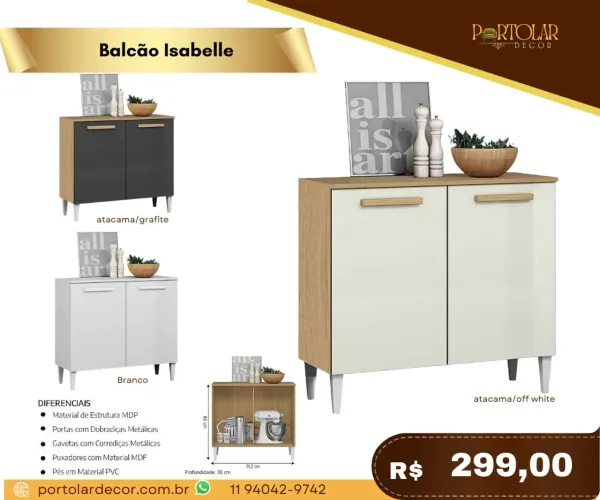 Balcão Isabelle , à pronta entrega