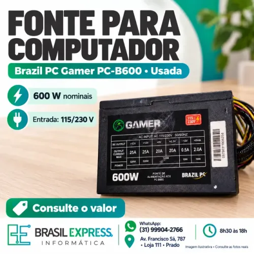 Fonte gamer 600w