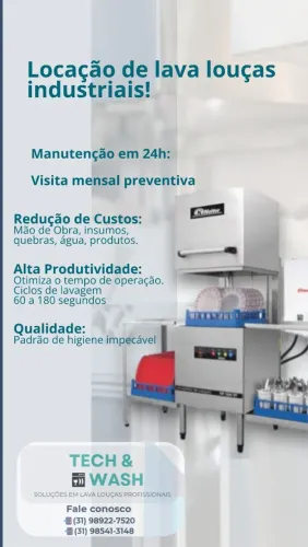 LOCAÇÃO LAVA LOUÇAS INDUSTRIAL