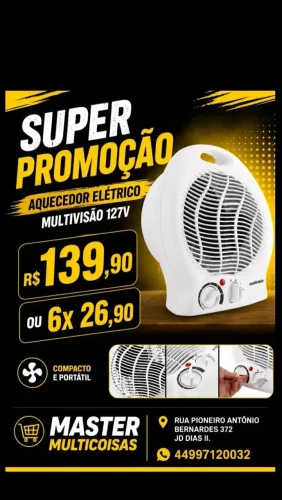 AQUECEDOR ELÉTRICO MULTIVISÃO