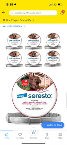 Coleira Seresto® anti-carrapatos e pulgas para cães a cima de 8kg