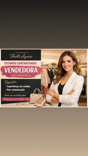 Vaga para vendedora com experiência