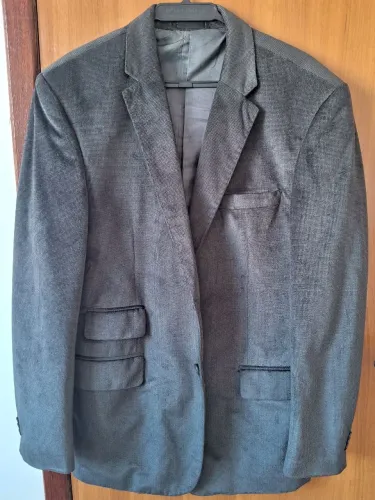Blazer masculino cinza aveludado