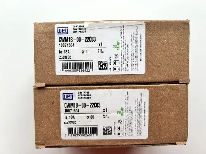 KIT 2 Contatores WEG CWM18-00-22C03 18A 24VDC Tetrapolar
