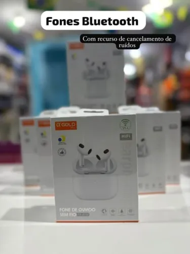Fone Bluetooth Sem Fio V5.4 HiFi | Cancelamento de Ruído | Android e iPhone | Estojo Carre