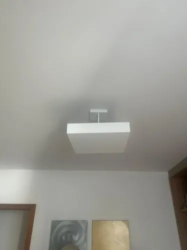 1 Luminária Lustre Pendente Sobrepor Plafon Rebatedor Luz Indireta 40x40cm + 4 Lâmpadas