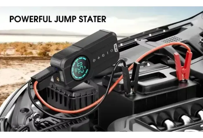 Carregador Inteligente de Bateria Automotiva + Compressor de Ar Portátil | Auxiliar de Par