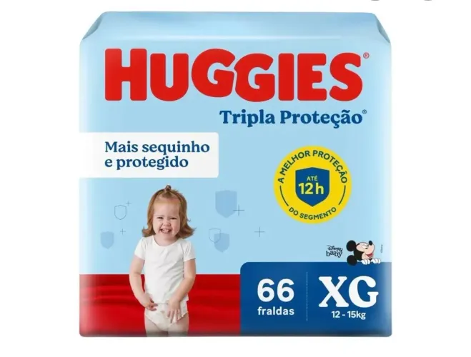 Fralda Huggies Tripla Proteção XG com 66