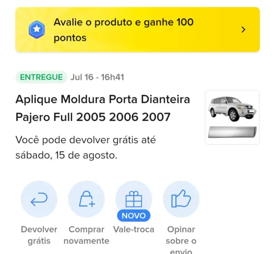 Moldura de porta Pajero Full (Lado DIREITO)