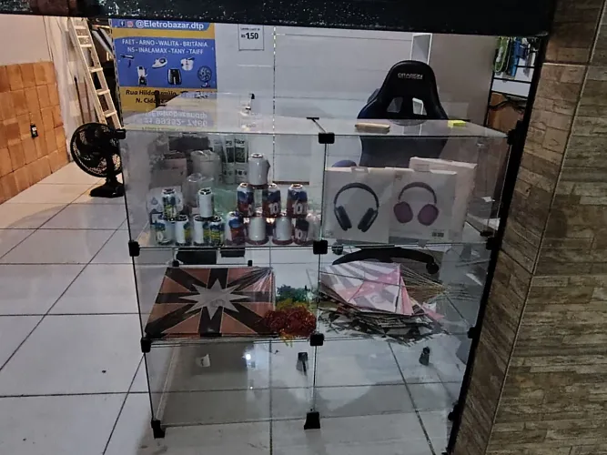 Balcão vidro modular de canto