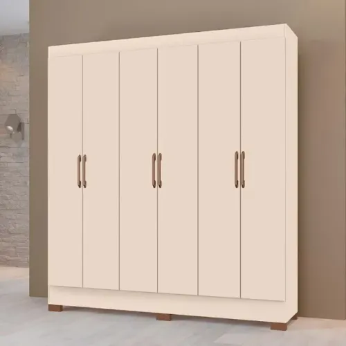 Guarda-roupas Dakota 100% Mdf 6 Portas 2 Gavetas - Montagem Grátis 