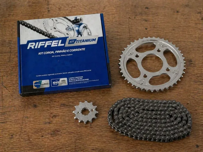 Kit Relação Titan 150 / Fan 150 2004-2015 Completo Novo - Riffel 71827