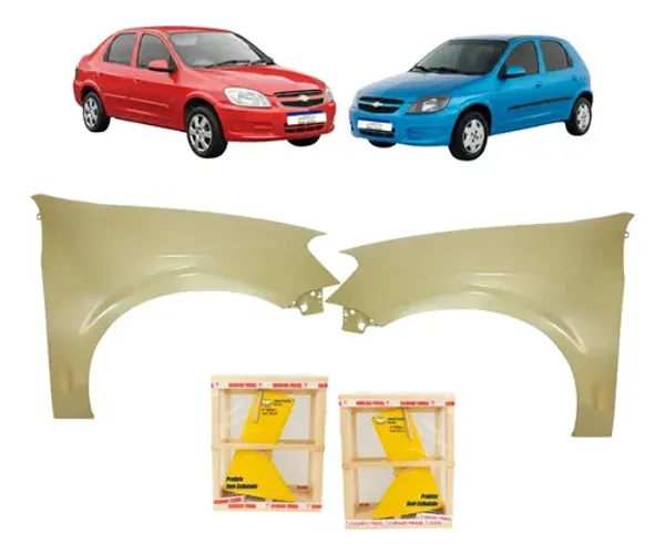 Par Paralama Chevrolet Celta Prisma 2007 A 2016 2012