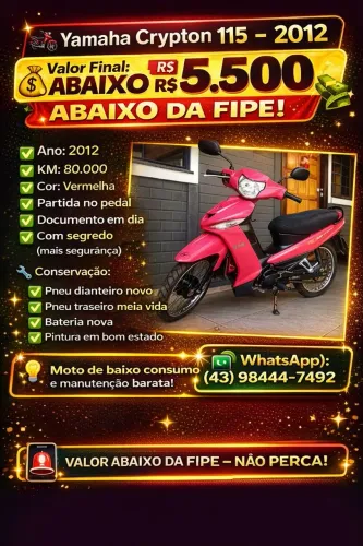 Crypton Yamaha 115cc ano 2012