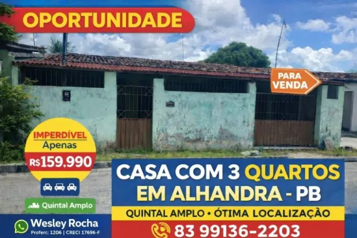 CASA EM ALHANDRA ( SOMENTE A VISTA)