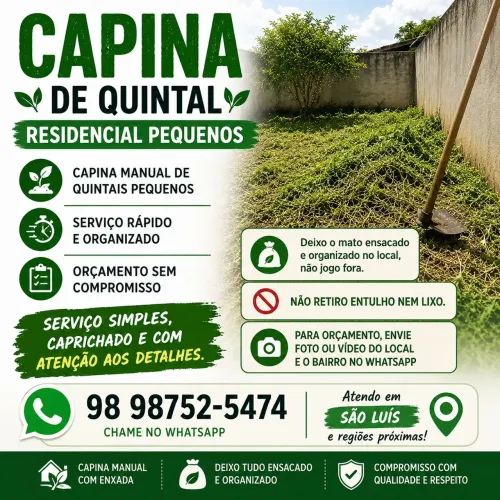 CAPINA COM ENXADA DE PEQUENOS QUINTAIS
