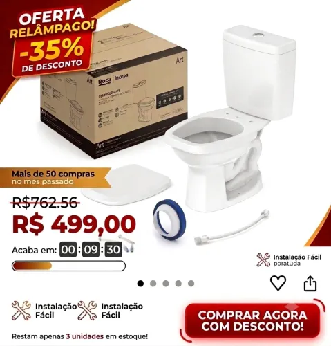 KIT BACIA SANITÁRIA ROCA COMPLETO