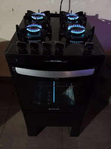 FOGÃO MESA DE VIDRO SEMI NOVO AUTOMÁTICO ENTREGO