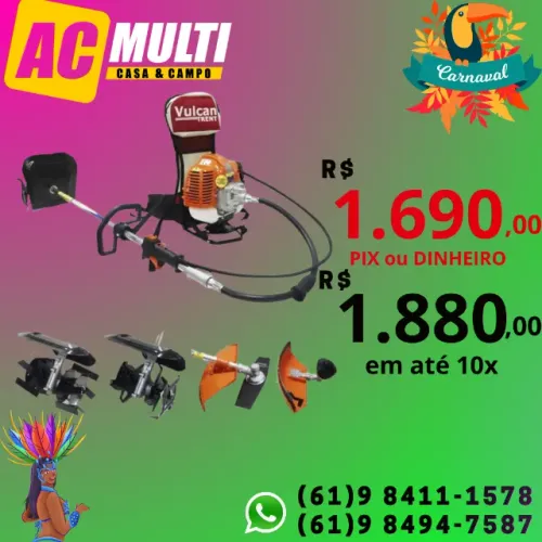 Roçadeira Multifuncional VRC430 da Vulcan Gasolina 2t 1,7hp 43cc