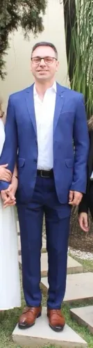 Terno usado Slim, azul, número 48