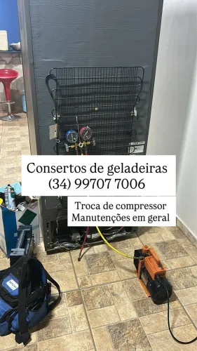 Conserto de geladeiras e freezer troca de motor recarga de gás.