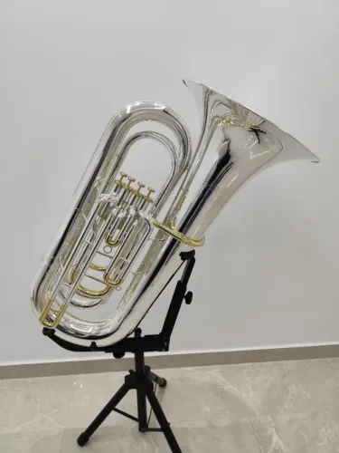 Tuba 4/4 Rhema (Hs Musical) Sib Prata c/ Laqueado - NOVA -Aceito trocas - Parcelo 21x