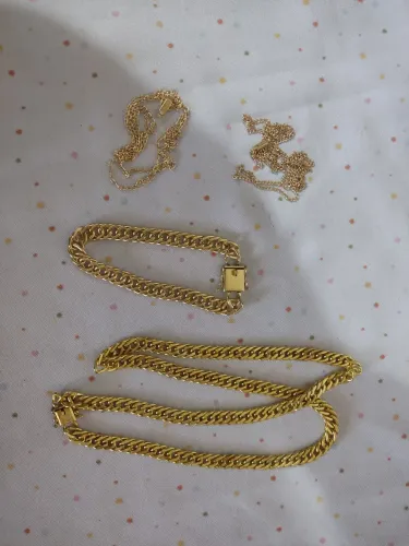 CORDÃO E PULSEIRA MOEDA ANTIGA