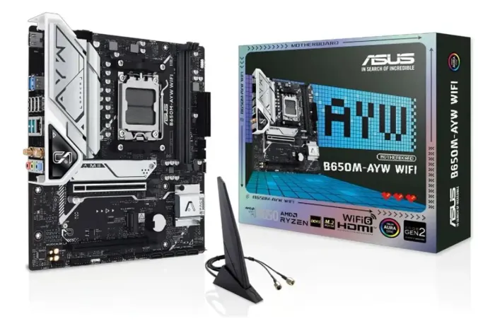 Placa Mãe Asus B650m Ayw Wi-fi Cinza Escuro Matx