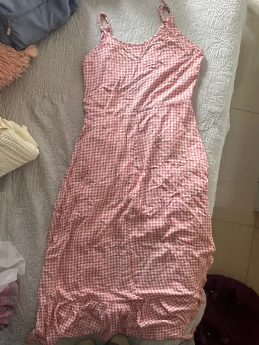 Vestido quadriculado rosa 