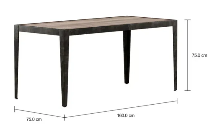 MESA TOK&STOK 1,60 M X 75 CM + DUAS CADEIRAS