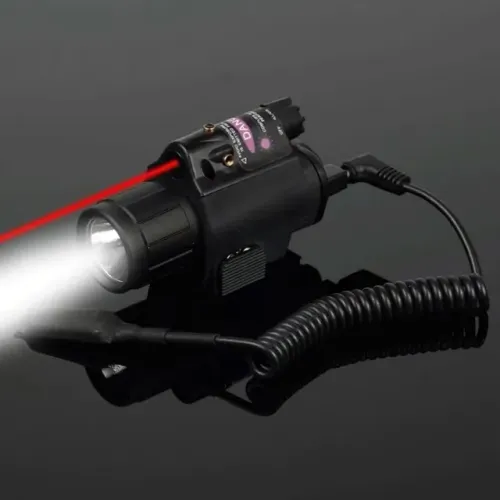 Lanterna M6 com feixe vermelho e LED branco 800 lúmens 3 modos lanterna trilho de 20 mm
